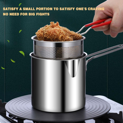Stainless Steel Oil-saving Multifunctional Deep Frying Pan.