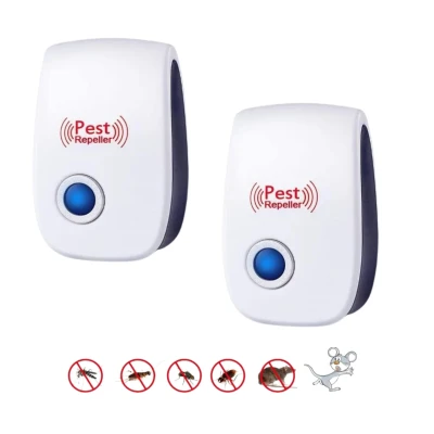 (2 Pes) Ultrasonic Pest Repeller (মশা-মাছি, ইঁদুর ও তেলাপোকা তাড়ানোর ডিভাইস)